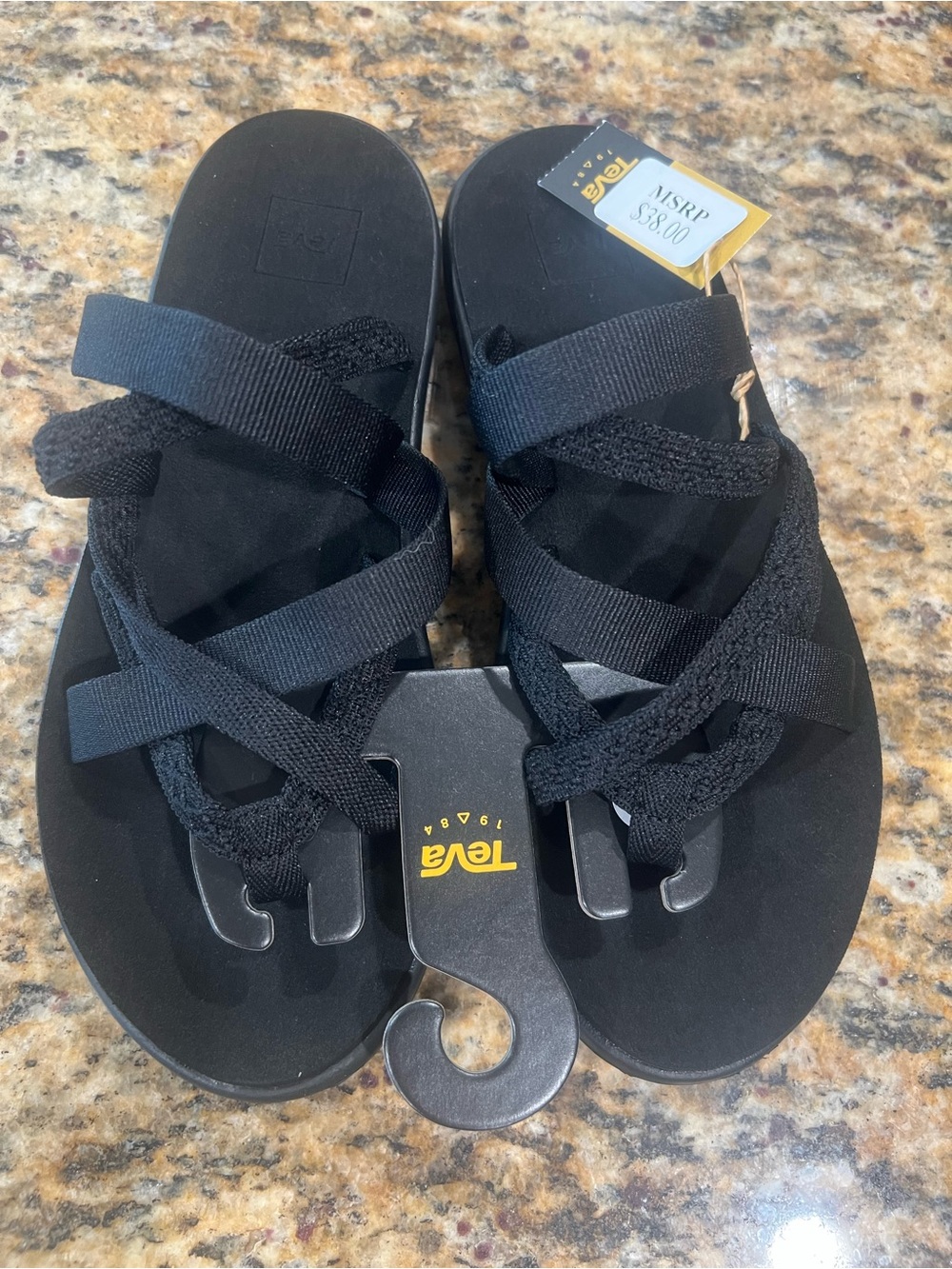 Teva Women’s Black Cross-Strap Slide Sandals
